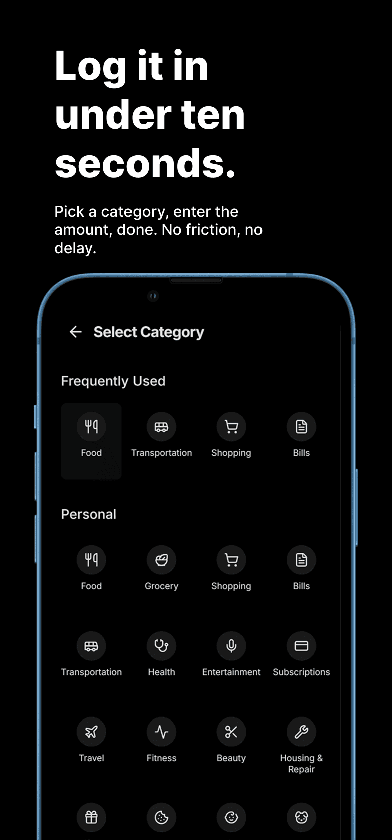 Outflow Select Category